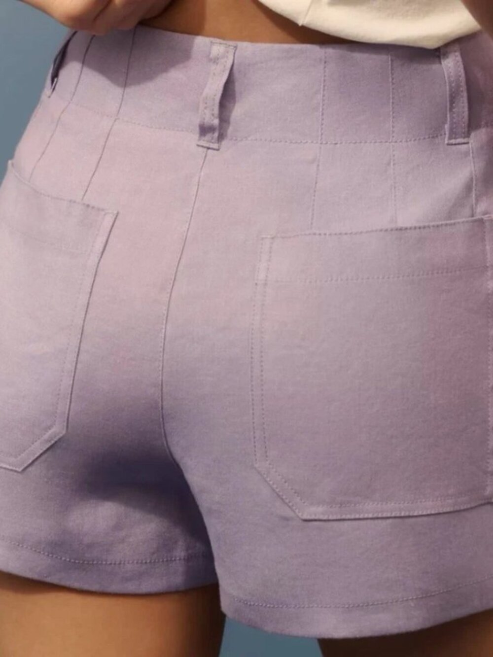 NWT Anthro Maeve The Colette Shorts in Linen Blend, Violet Purple (Rare), 28 - Picture 13 of 13